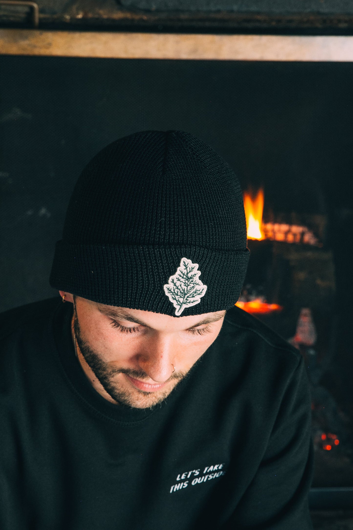 Cedar Lakes Waffle Leaf Patch Beanie